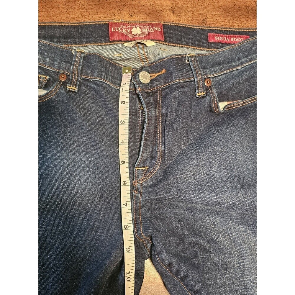 Lucky Brand Jeans Women Size 12 Sofia Ankle Boot Cut Dark Blue Stretch 31 Inseam - Picture 12 of 16